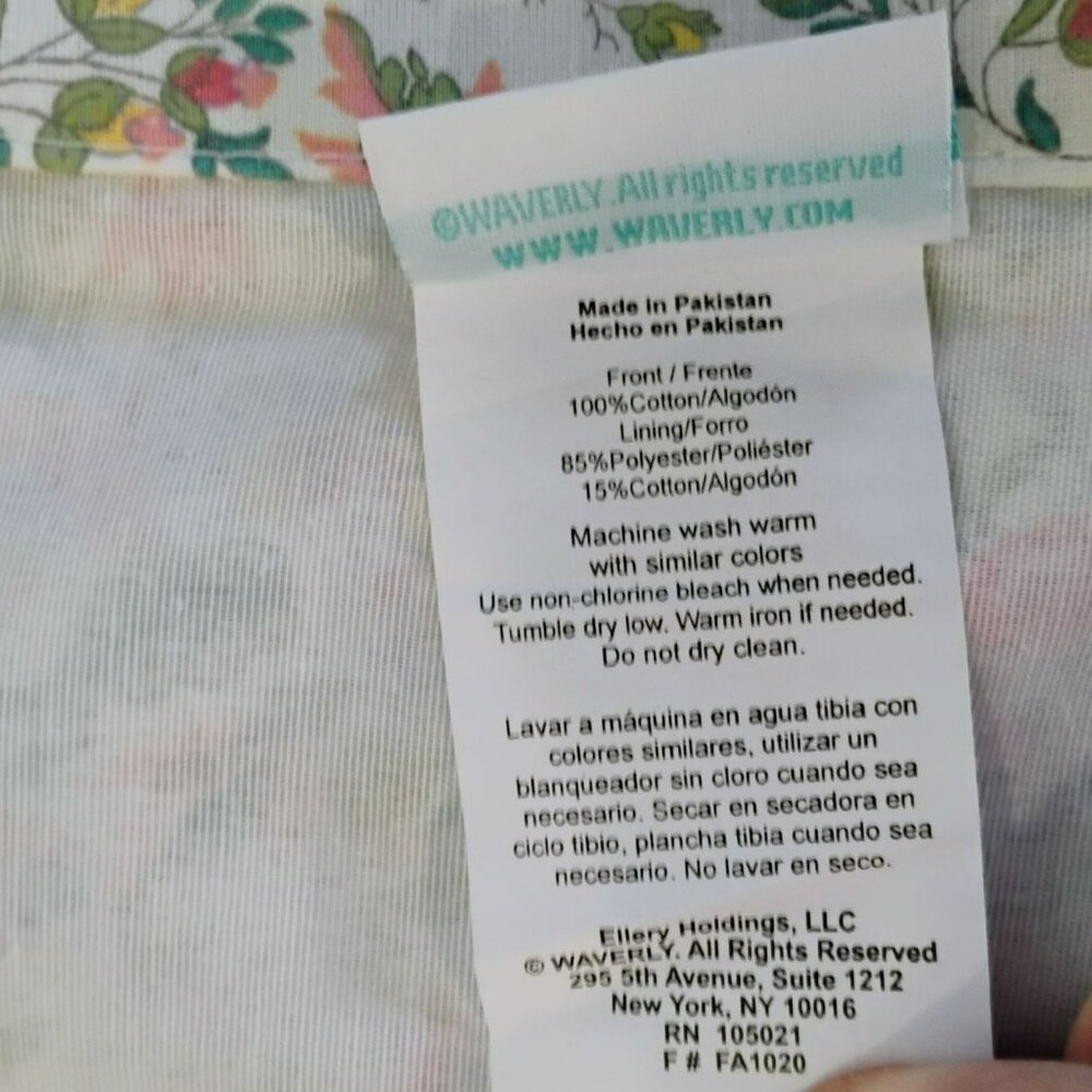 Waverly Paisley Valence, Multicolor Pastel Floral 60" X 16" Cotton LIKE NEW - Picture 6 of 8